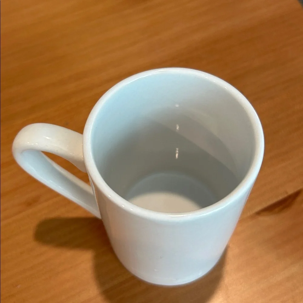 Christmas Coffee Cup Mug. Santa Please Stop Here. White and Red.